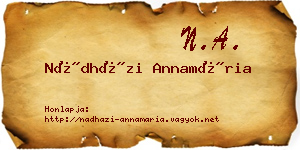Nádházi Annamária névjegykártya